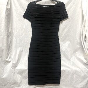 Adrianna Papell black banded sheath dress